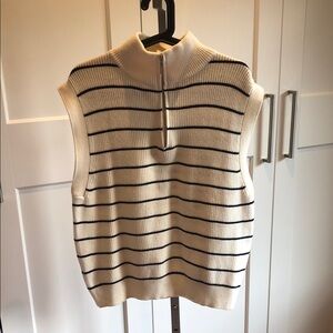Mango Black and White Knit Sweater